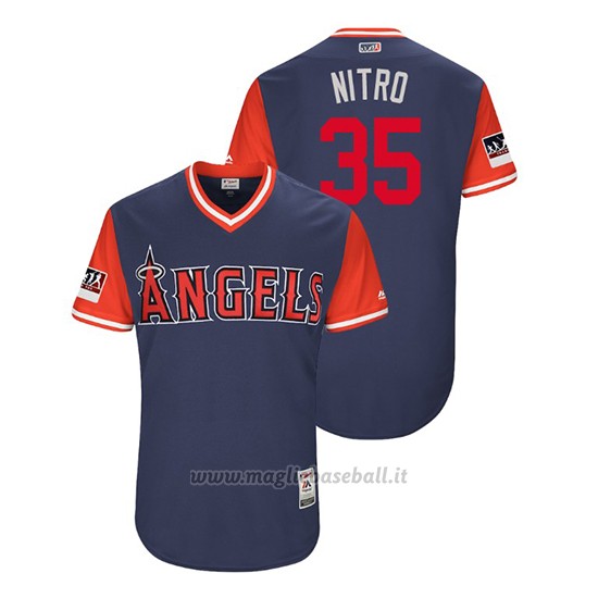 Maglia Baseball Uomo Los Angeles Angels Nick Tropeano 2018 Llws Players Weekend Nitro Blu